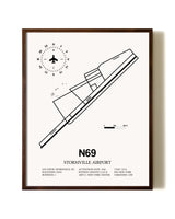 Stormville Airport aviation print in walnut frame