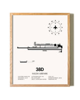 Salem Airpark framed print in natural wood frame