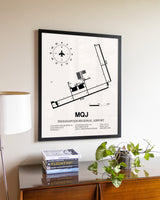 Indianapolis Regional Airport aviation wall décor in black wood frame