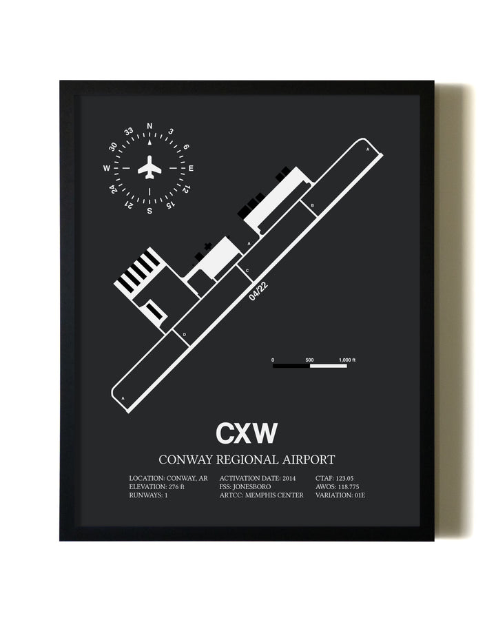 Unframed Conway Regional Airport map print poster