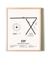 Brodhead Airport framed wall art in white frame