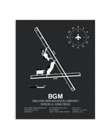 Gray Framed Greater Binghamton Airport / Edwin A. Link Field layout wall art poster