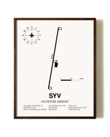 Sylvester Airport aviation print in walnut frame