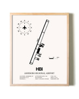 Asheboro Regional Airport framed wall art in white frame