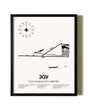 Framed East Kansas City Airport wall art poster in black frame