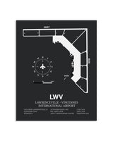 Gray Framed Lawrenceville-Vincennes International Airport layout wall art poster