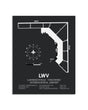 Gray Framed Lawrenceville-Vincennes International Airport layout wall art poster