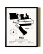 Framed Simmons Army Airfield wall art poster in black frame