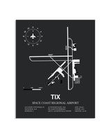 Gray Framed Space Coast Regional Airport layout wall art poster