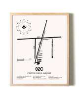 Capitol Drive Airport framed wall art in white frame