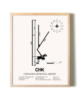 Chickasha Municipal Airport framed wall art in white frame