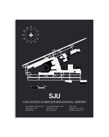 Gray Framed Luis Munoz Marin International Airport layout wall art poster