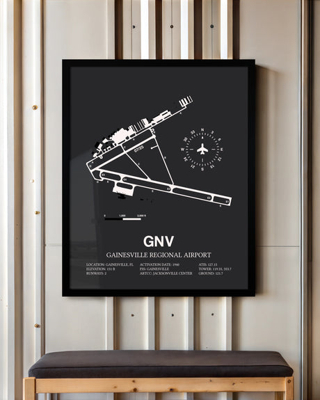 Frame color options for Gainesville Regional Airport Wall Art