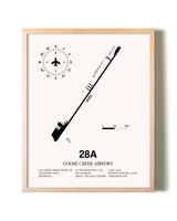 Goose Creek Airport framed wall art in white frame