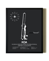 Unframed Ellison Onizuka Kona International Airport At Keahole map print poster