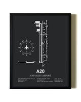 Unframed Sun Valley Airport map print poster