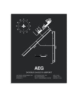 Gray Framed Double Eagle II Airport layout wall art poster
