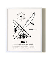 Batten International Airport airport map poster in oak frame