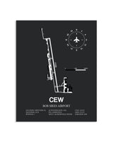 Gray Framed Bob Sikes Airport layout wall art poster
