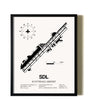 Framed Scottsdale Airport wall art poster in black frame