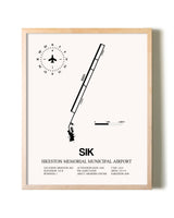 Sikeston Memorial Municipal Airport framed wall art in white frame