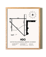 South Texas Regional Airport At Hondo framed print in natural wood frame
