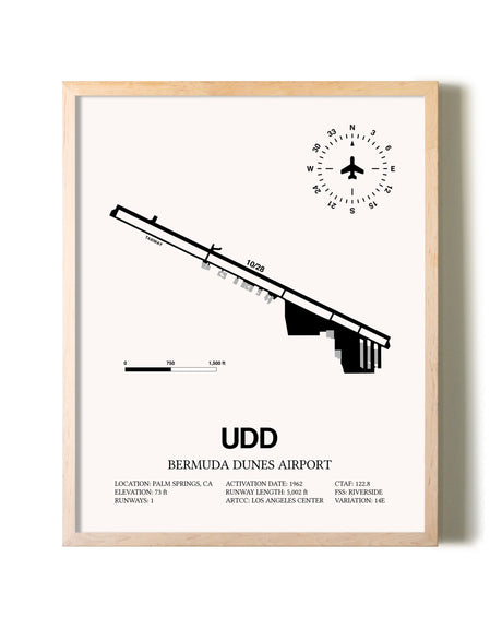 Bermuda Dunes Airport framed wall art in white frame