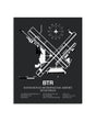 Gray Framed Baton Rouge Metropolitan Airport (Ryan Field) layout wall art poster
