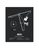 Gray Framed Midland Airpark layout wall art poster