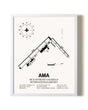 Rick Husband Amarillo International Airport airport map poster in oak frame