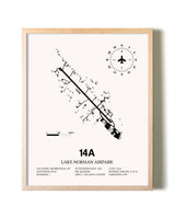 Lake Norman Airpark framed wall art in white frame