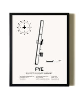Framed Fayette County Airport wall art poster in black frame