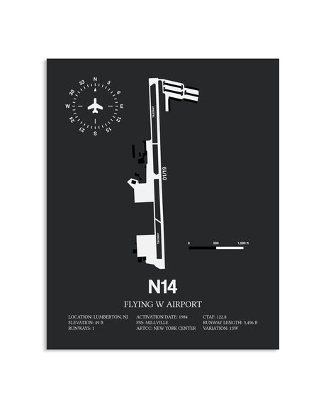 Gray Framed Flying W. Airport layout wall art poster