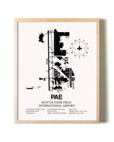 Seattle Paine Field International Airport framed wall art in white frame