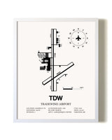 Tradewind Airport airport map poster in oak frame