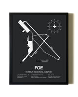 Unframed Topeka Regional Airport map print poster