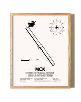 Morris Municipal Airport-Charlie Schmidt Field framed print in natural wood frame