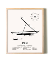 Bowers Field Airport framed wall art in white frame