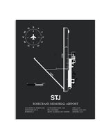 Gray Framed Rosecrans Memorial Airport layout wall art poster