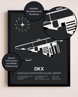 Knoxville Downtown Island Airport poster size comparison chart