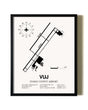 Framed Stanly County Airport wall art poster in black frame
