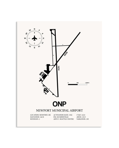 Gray Newport Municipal Airport framed poster displayed in an airplane hangar