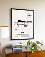 Livermore Municipal Airport aviation wall décor in black wood frame