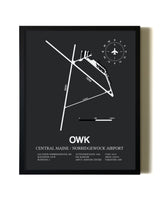 Unframed Central Maine / Norridgewock Airport map print poster