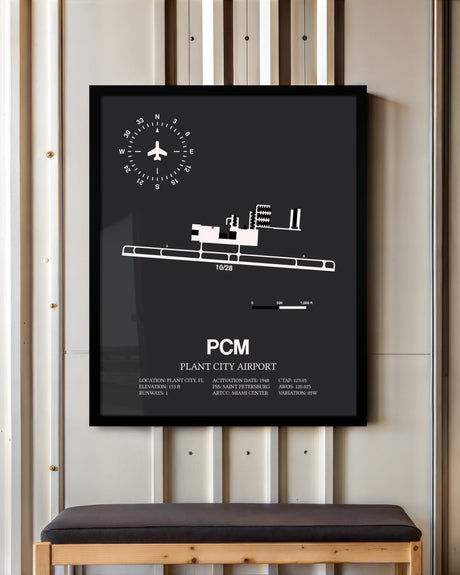 Frame color options for Plant City Airport Wall Art