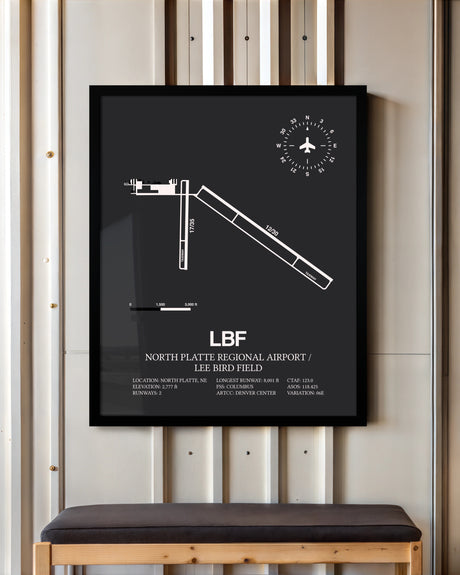 Frame color options for North Platte Regional Airport / Lee Bird Field Wall Art
