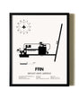 Framed Bryant Army Airfield wall art poster in black frame