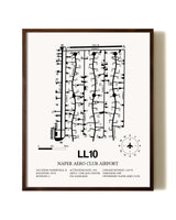 Naper Aero Club Airport aviation print in walnut frame