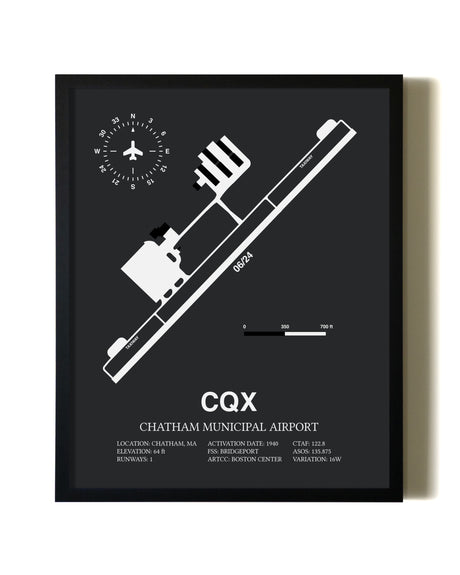 Unframed Chatham Municipal Airport map print poster
