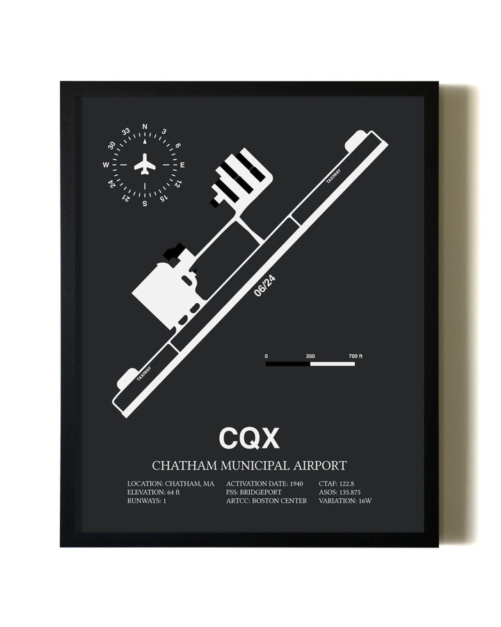 Unframed Chatham Municipal Airport map print poster